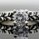 Ladies Narrow Tire Tread Ring with CZ - Sterling Silver