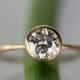6mm Moissanite 14K Rose Gold Engagement Ring, Stacking Ring - Made To Order