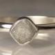 Raw Diamond Ring, Palladium Sterling Silver Engagement Ring, White  Rough Diamond Ring