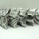 READY TO SHIP - Bridesmaid Gift 5 Gray and White Clutches Makeup Bags Cosmetic Bags Chevron Sydney Gotcha Shakes Embrace