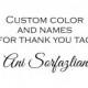 Custom color and names for Ani Sorfazlian-Khalili