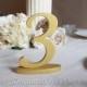 6" Customizable Wedding Table Numbers, Wooden, Wedding reception, Painted