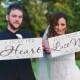 Wedding Signs, I Stole Her Heart with So I Stole His Last Name with dates, Engagement Signs, Photo Props. Two (2) signs, 8 X 16 inch.