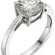 Moissanite Engagement Ring, 2 CTW DEW Forever Brilliant® Solitaire Ring In 14k White Gold
