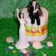 Fisherman Hooked on Love Couple Groom Cake Fun Themed Summer Wedding Topper- Romantic Custom Fishing hand Painted Bride and Groom Figurine
