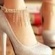 Fashion Silver 8cm Rhinestone Wedding Bridal Strappy Slim High Heels Court Shoes
