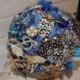 Blue Brooch Wedding Bouquet -Bridal Bouquet- Accessory- Handmade Bouquet- Customized To Your Wedding Colors- SOLD