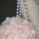 PINK BLUSH Flower Ball With Pearl Handle, Wedding Decor, Bridal Shower ,Flower Girl. Choose Rose Color.