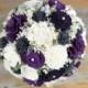 Bridal Bouquet,Sola Flower Bridal Bouquet,Pantone,Egg Plant, Dark Purple, Purple Gray Bridal Bouquet,Handmade Bridal Bouquet, Rustic Bouquet