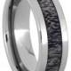 Tungsten Ring with a Deer Antler Inlay - Mens Wedding Band