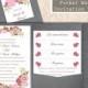 Pocket Wedding Invitation Template Set DIY Download EDITABLE Text Word File Floral Invitation Pink Wedding Invitation Printable Invitation