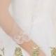 Silver Beaded Veil, Embroidered Wedding Veil, Single Layer Bridal Veil, Swarovski Crystals, Tulle Veil, Waist Length Veil, Bridal Veil #1525