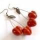 Cherry Earrings Red, cherry jewelry, bright jewelry, handmade, red jewelry, pin-up, cherries
