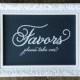 Wedding Favors Rustic Table Card Sign - Please Take One -Wedding Reception Seating Signage - Matching Numbers Avail. White Ink Option SS05