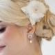 Bridal Hair Clip, Bridal Flower Hairclip, Fascinator, Bridal Silk Flower, Bridal Head Piece -  CARMEN