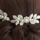 Antique Silver Wedding Hair Accessory Leaf Hair Vine Headpiece Bridal Hair Comb Swarovski Golden Shadow Crystal Bridal Hair Accessory STACEY