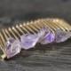 Amethyst hair comb Natural raw amethyst crystal hair comb Gold purple gemstone hair comb Wedding Bridal Hair Accssories Unique gift for her
