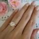 1.25 Carat Halo Vintage Engagement Ring, Man Made Diamond Simulants, Art Deco, Wedding, Bridal, Promise Ring, Sterling Silver, ROSE Gold