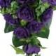 Purple Silk Rose Cascade - Bridal Wedding Bouquet
