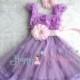 Baby Girls' dress, Lilac Pink Chiffon Lace Dress set, baby girls clothing,1st Birthday dress, Flowy dress,Flower girls dress,Princess Dress