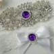 RHEA Style A - Bridal Garter, Wedding Garter Set, Purple Wedding Garter, Purple Bridal Garter