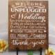 Welcome To Our Unplugged Wedding Sign, Unplugged Wedding Ceremony Sign, Rustic Wedding Sign, Unplugged Wedding Sign, Wedding Sign