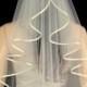 Wedding Veil - Bridal Veil -Satin Edge Bridal Veil- One Tier Wedding Veil- Ivory Wedding Veil- White Bridal Veil