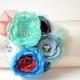 Ivory Bridal Clutch Something Blue Flower Bouquet Clutch * Ocean Blue * Dusty Blue * Navy Blue * Red * Aqua Mint * Teal Turquoise Statement
