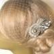 Birdcage Veil  and a Bridal Hair Comb (2 Items), Decorative Combs, bridal veil, Headpieces Comb Swarovski Pearls Wedding comb bri headpieces