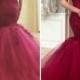Real Picture Burgundy Off Shoulder Wedding Dresses Applique 2015 Mermaid Garden Tullle Sweep Train Sexy Lace Trumpet Bridal Gown Custom Online with $127.28/Piece on Hjklp88's Store 
