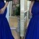 Modern Royal Blue Evening Dresses Gowns Off Shoulder 2015 Mermaid Prom Applique Short Sleeve Floor Length Formal Party Dress Dubai Trendy Online with $116.6/Piece on Hjklp88's Store 