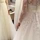 New Style A-Line Off the Shoulder Wedding Dresses Tulle 2015 Sweep Train Lace Appliques Long Sleeves Bridal Ball Gowns Dress with Buttons Online with $126.39/Piece on Hjklp88's Store 