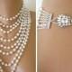 Great Gatsby Style Multi-strand Pearl Bridal Necklace