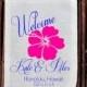 Hibiscus Personalized Welcome Bag- Muslin Cotton Mini Favor Bags
