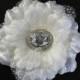 SALE Ivory Bridal Flower Hair Clip- Wedding Accessory - Crystals-Bridal Fascinator-Bridal Accessory