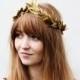 Gold Leaf Headband. Gold Leaf Crown, Toga Headpiece, Greek, Gold Crown, Greek Wedding, Greek Goddess, Hair Wreath, Gold Leaves, Crown