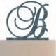 Custom Initial Cake Topper - Personalized Wedding Cake Topper - with choice of font, color and  FREE base for display