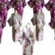 On Sale Set 9 Kimono Robes Bridesmaids Silk Satin 6 purple 2 lavender 1 white