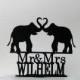 Custom Wedding Cake Topper - Elephant Wedding with Mr & Mrs name