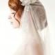 Bridal Juliet Cap Wedding Veil with French beaded Chantilly Lace - Touch of Love - Made to Order