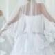 Ready to Ship 2 Tier Light Ivory Cathedral Veil ...Soft tulle with Clear Comb