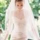Bridal veil, fingertip veil, wedding veil, tulle blusher veil- Style 1943