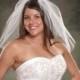 1 Tier Bridal Veils Off White Shoulder Length Veil 20 Inches Long Veil Plain Cut Edge Light Ivory Traditional Wedding Veil One Layer