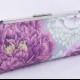 Floral Handbag in Purple Pink and Gray Peonies- Perfect Wedding Party Gift - Design your own in various fabrics.