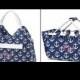 Nautical Two Piece Boaters Gift- Extra Large Tote Plus Matching Large Market Tote - Monogrammed or Not