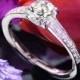 Platinum Simon G MR2220 Duchess Diamond Engagement Ring