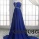 Royal blue Floor Length A-line long  prom Dress,chiffon prom Dress,bridesmaid dress, prom dress.wedding dress,evening dress,party dress2015,
