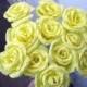 12 LARGE Yellow Mother's Day Origami Mulberry Paper Flowers Roses Wedding Bridal Party Decoration Bouquet