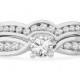 1 CT. T.W. Diamond Solitaire Bridal Ring Set, White Gold Or Sterling Silver Engagement Ring With Diamond Wedding Band