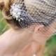 Veils, bridal Birdcage veil with rhinestone comb- JOLEE